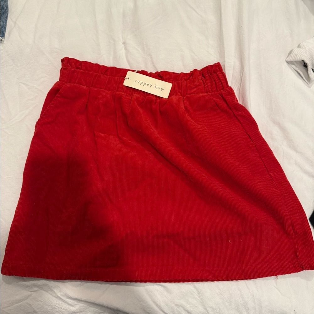 Copper Key Red Corduroy Skirt